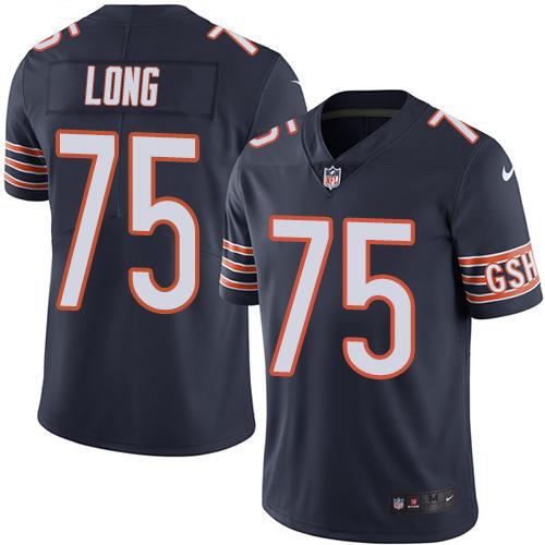 2019 men Chicago Bears #75 Long blue Nike Vapor Untouchable Limited NFL Jersey